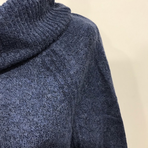 Ribbed Cowl Neck Pullover Bijou Blue - Picture 12 of 16